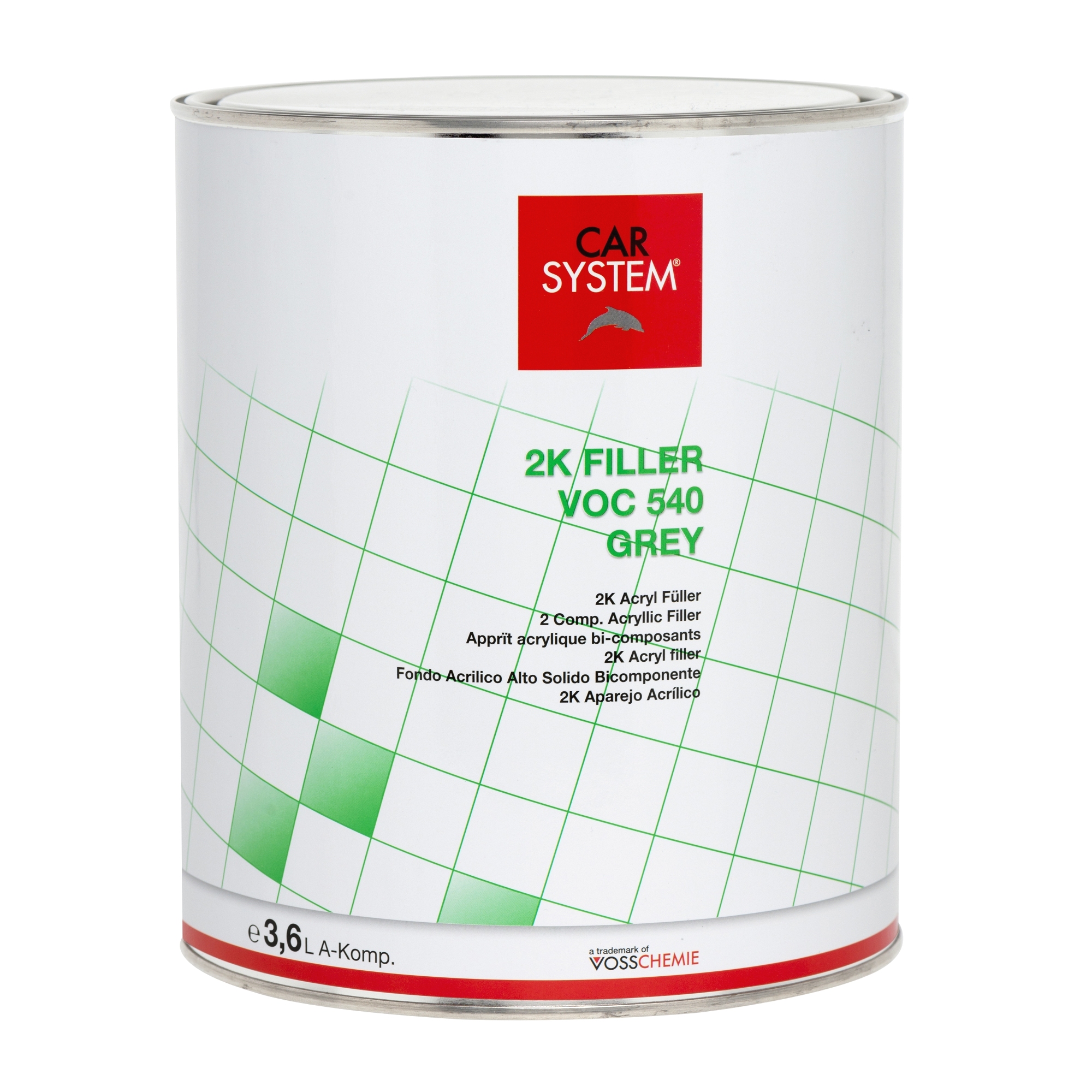 2K Акриловый наполнитель Carsystem VOC 540 серый (3.6 л)