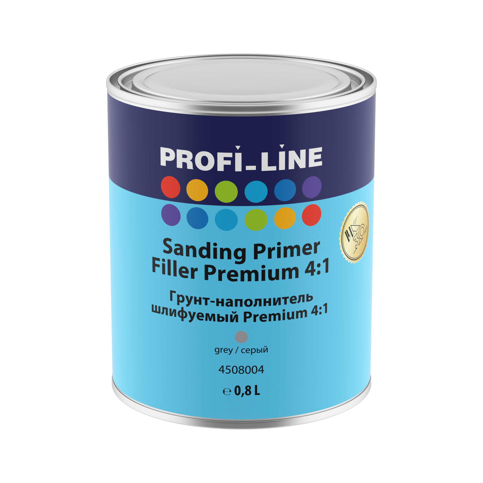 Грунт-наполнитель Profi_Line Premium шлифуемый 4:1 серый (0.8 л)