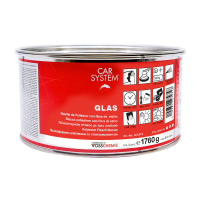 Полиэфирная шпатлевка со стекловолокном Carsystem Glas 1.8 кг (с отвердителем)